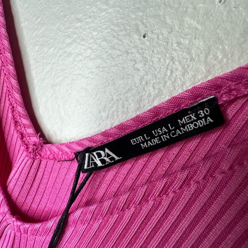 Zara Fuchsia Ribbed Top - Picture 5 of 6